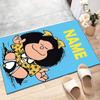 Custom Mafalda Mat Personalized Name, Polyester Washable Indoor Entryway Rug, Gift for Christmas, Easter, Thanksgiving Day