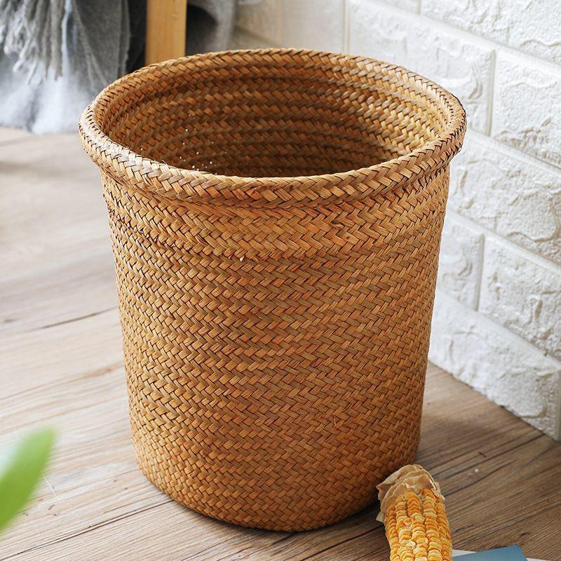 Round Rattan Woven Basket for Flowers and Storage