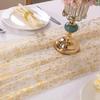 Eleganter Mesh Geburtstags-Tischläufer Goldener Pailletten-Glitzer Pailletten-Tischdekoration Hochzeit