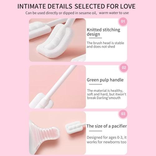 Baby Oral Cleaner, Baby Mouth Rinse, Baby Gauze Tongue Cleaner - Newborn Oral Cleaner, Infant Oral Care, Infant Tongue Cleaner, Soft Infant Toothbrush