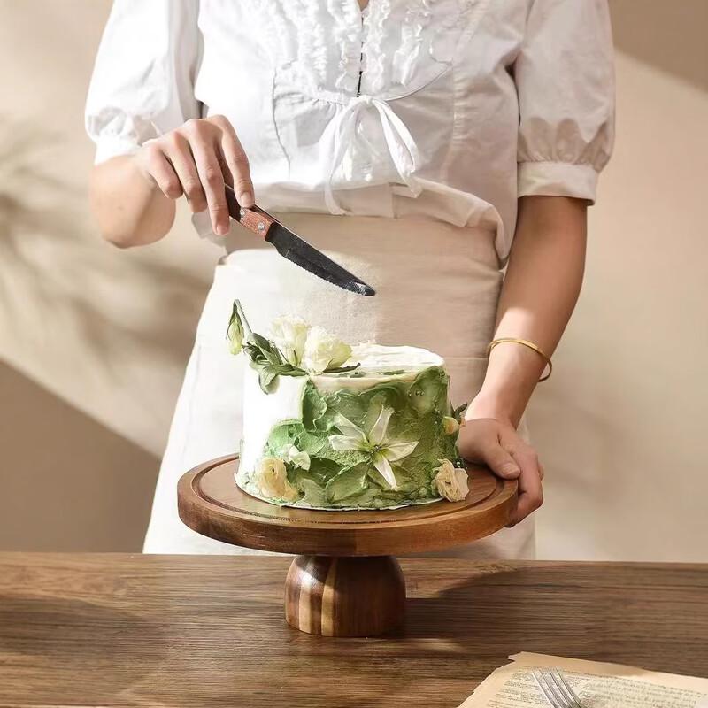 Acacia Wood High-Footed Cake Stand