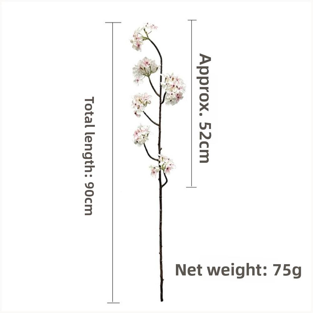 Silk Artificial Pear Blossom Branches Real Touch Pink Fake Sakura Branches Flexible Multi-Bloom