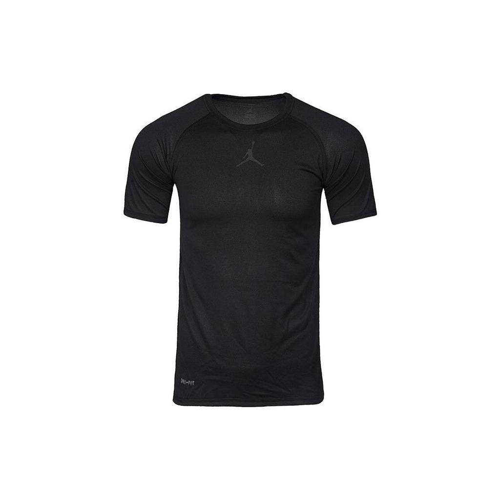 Jordan Quick-Dry Solid Color Logo Casual Short Sleeve T-Shirt Men Tops Black 866591-010