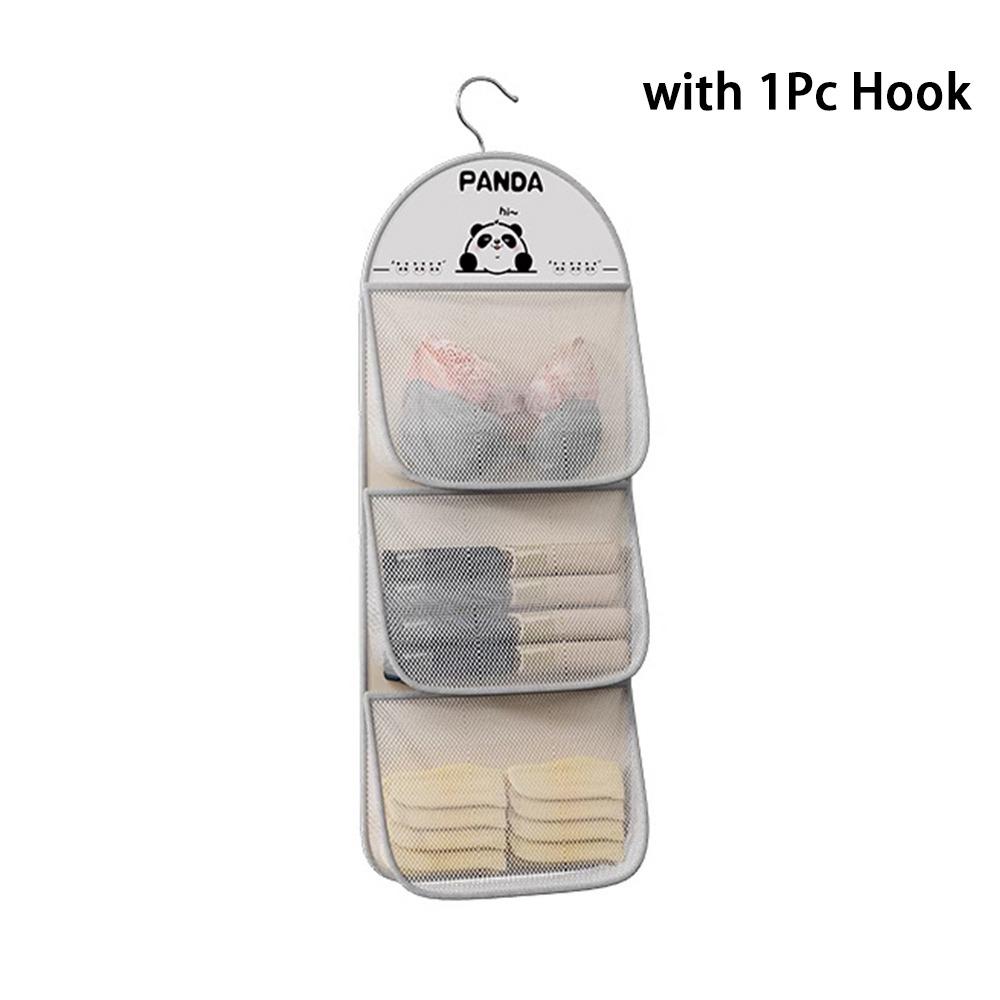 Durable 2/3Layer Underwear Storage Bag Large Capacity with Hanger Socks Hanging Bag Multi-layer Wardrobe Organizer