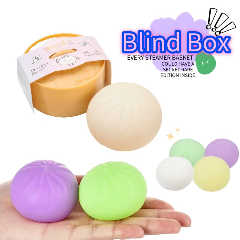 

Vivid Dumpling Squishes Stress Balls Fidgeting Tactile Toys Simulation Food Squishies Bun With Steamer Press Dough Ball Gifts