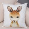 Watercolor Cute Animal Cushion Cover Sofa Home Decor Zebra Giraffe Hippo Monkey Lion Fox