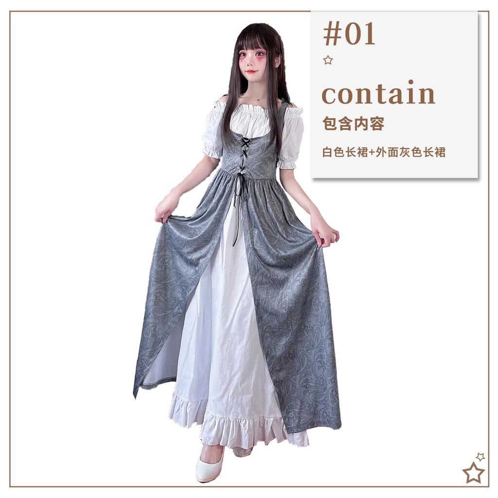 Traditional European Beer Costume Maid Court Costume Long Dress Halloween Idyllic Drama Stage Costume Medieval