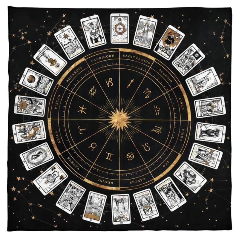 Square Flannelette Tarot Altar Cloth Board Game Pad Astrological Oracles Pad Table Cover Card Mat Divinations Tablecloth