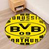 Alfombra Redonda Impresa Borussia Dortmund Alfombra para Silla Alfombra de Área Felpudos para Entrada, para Silla de Oficina Sala de Estar Dormitorio Cocina.