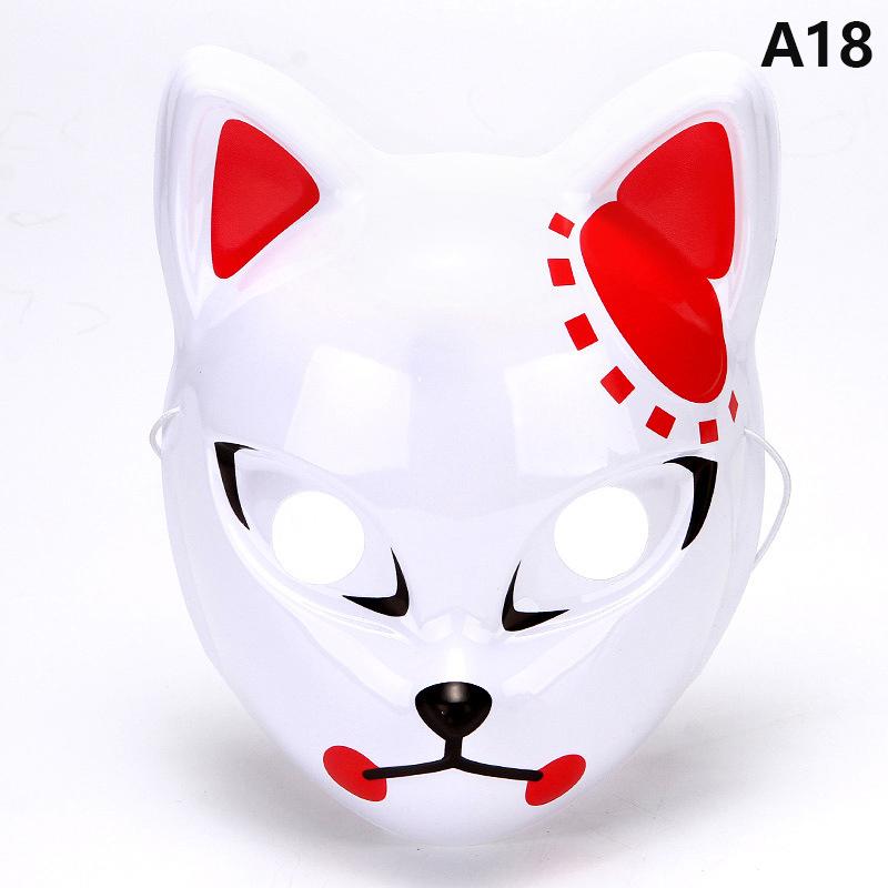 1ks Anime Fox Masky Half Face Cat Mask Masquerade Festival Party Cosplay Rekvizity