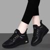 2025 Spring and Summer New Casual Women's Shoes Versatile Leather Surface Soft Bottom Mesh Surface Breathable Black Kitchen Work Mother Shoes