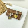 Golden Heart Earrings Ear Studs Alloy Texture Modern Ear Jewelry Fashion Ear Pins Suitable for Daily and Party Wear