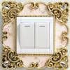 1pcs Wall Sticker Gold Silver Resin Light Switch Cover Single and Double Surround Socket Frame Rose Edge Home Office Decoration
