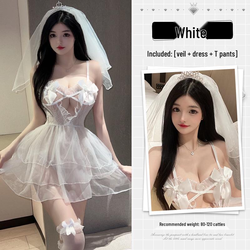 

Комплект нижнего белья для невесты Lin Linting: Кокетливый свадебный халат и соблазнительная ночная сорочка One Size