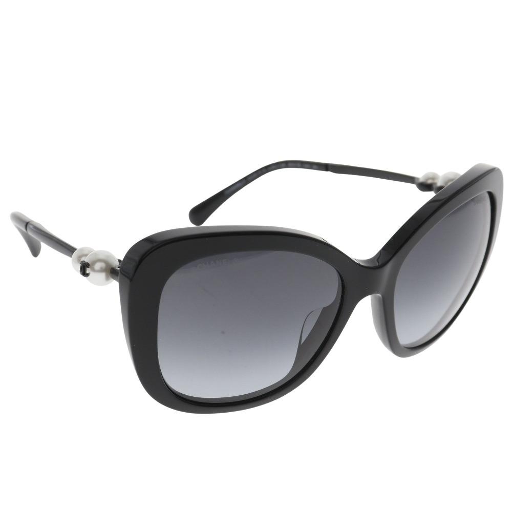 CHANEL COCO Mark sunglasses 5339-H-A black plastic/Fake pearl Women Used