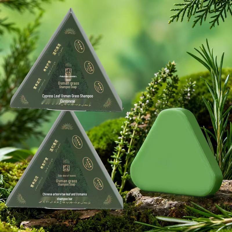 Cypress Leaf & Usmaan Grass Handmade Shampoo Soap - Herbaceous Care, Gentle Cleanser