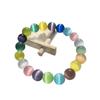 10MM Multicolor Cat's Eye Beaded Bracelet - Exquisite Chinese Ancient Style Crystal Design