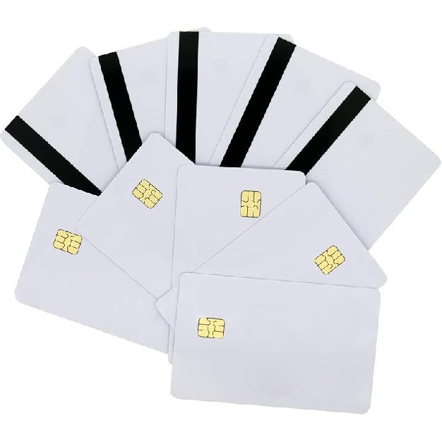 10 Пачек Контактная IC-карта с чипом SLE4442 с 5/16 дюйма 2 Дорожки Hico Магнитная Полоса 2 в 1 Пустая ПВХ IC Умная Интеллектуальная Карта 10 Packs