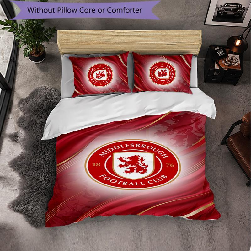 Biancheria da letto a tema Middlesbrough Set 3 pezzi Copripiumino Biancheria da letto decorativa per camera da letto di adolescenti Decorazione per la casa