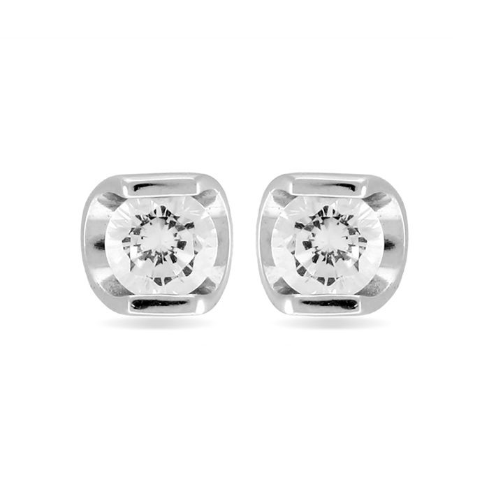 Boucles d'oreilles - Luxenter - Setentaitres - Argent 925 - Zircon cubique - Rhodié