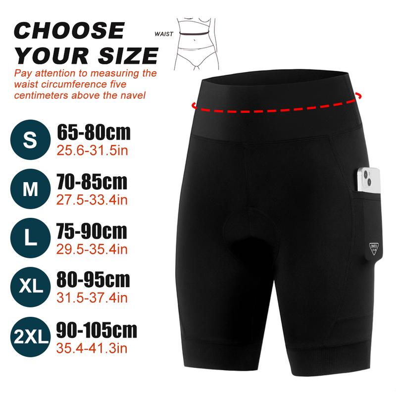 1PCS Padded Bike Shorts Women 4D Padding Cycling Shorts with Pocket Road Mountain Ride Womens Biking Bicycle Biker Shorts
