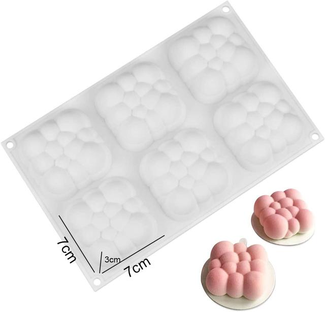 Silikonform Bakverk 3D Tårta Design Mini Cupcake Mousse Muffin Hjärta Bubbla Fyrkantig Bakform