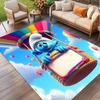 Blue Smurfs Print Rug, Washable Floor Carpet, For Entryway Dorm Laundry Room Office Study, Home Decor Birthday Christmas Gift