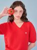 Eopaeleolakaibeu Paul V-Neck Half Puff Knit_Red