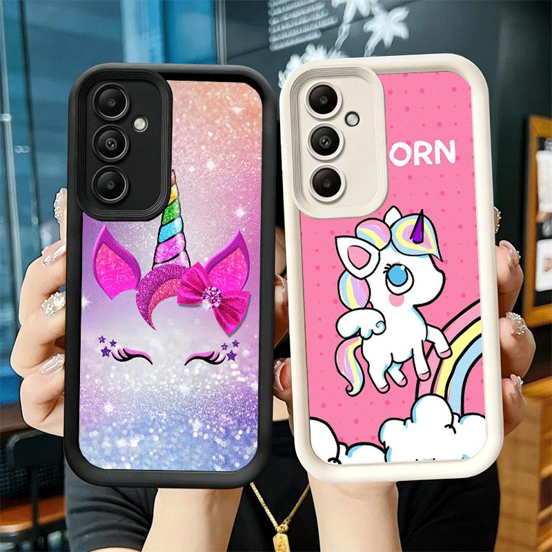 Phone Case for Samsung Galaxy A17 A16 A15 A14 A13 Pink Unicorn Rainbow A56 A36 A26 A55 A35 A25 A54 A34 A24 A53 A33 A23 A07 A06