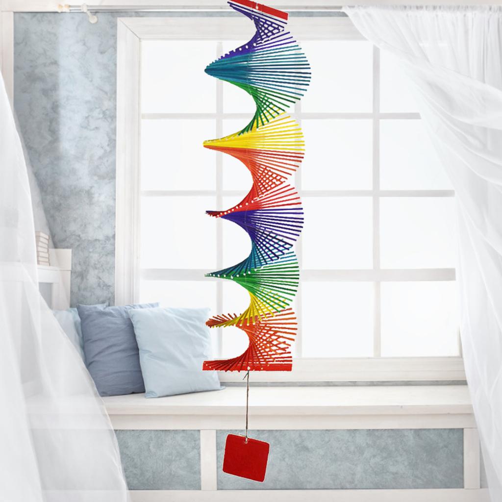 Rainbow Wind Spinner Mobile Chime Lawn Wind Spiral Party Home Decor Colorful Rainbow DIY Outdoor Garden Ornament