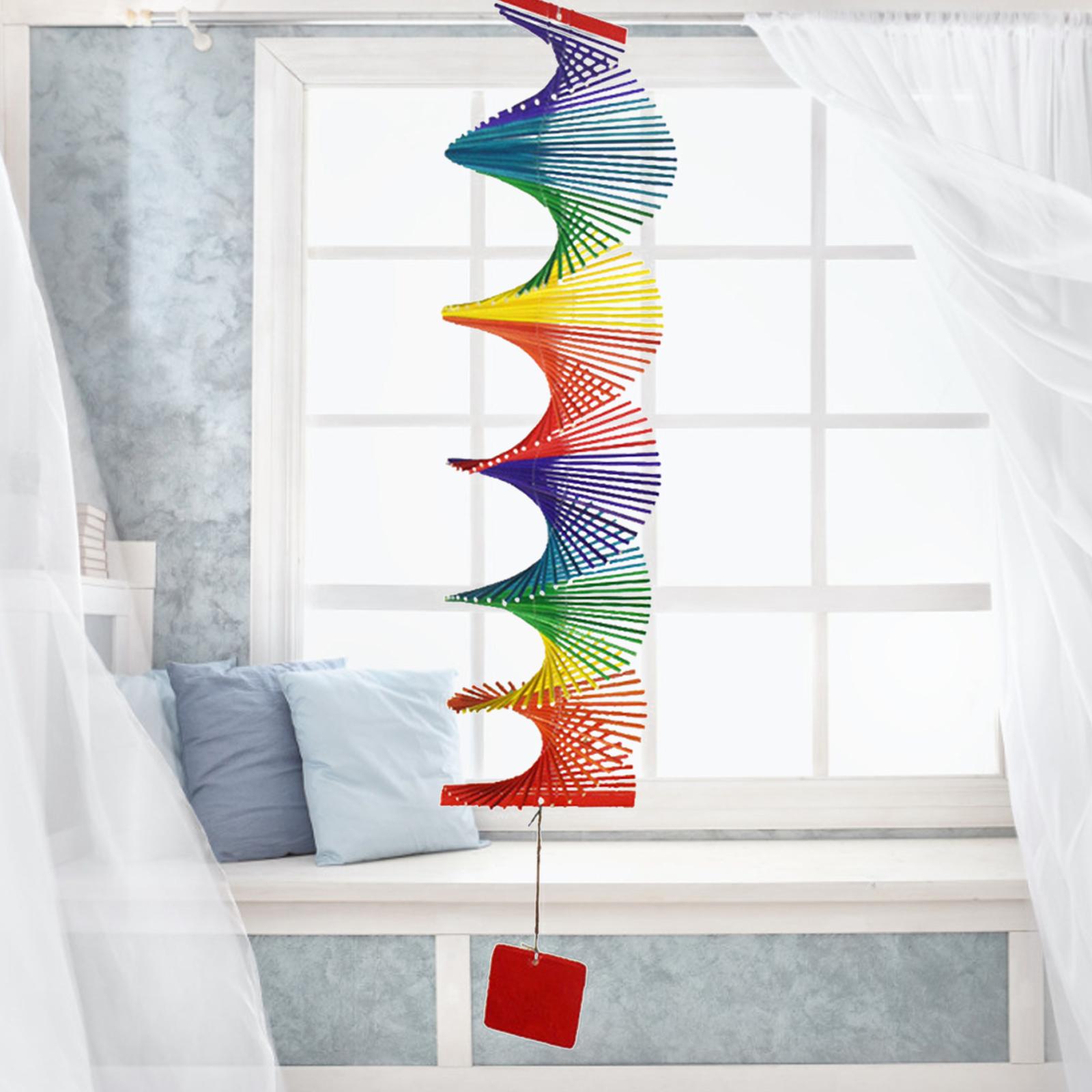 

3D Wind Spinner Colorful Rainbow Bamboo Wind Chimes for Outside Yard and Garden L