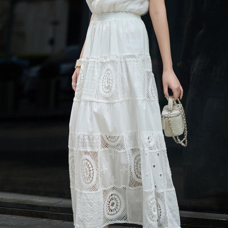 Lanseer New Chinese Style Embroidered A-Line Skirt
