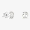 [TOUS] Silver Icon Color Mother-of-Pearl Bear 6mm Earrings 1004295400