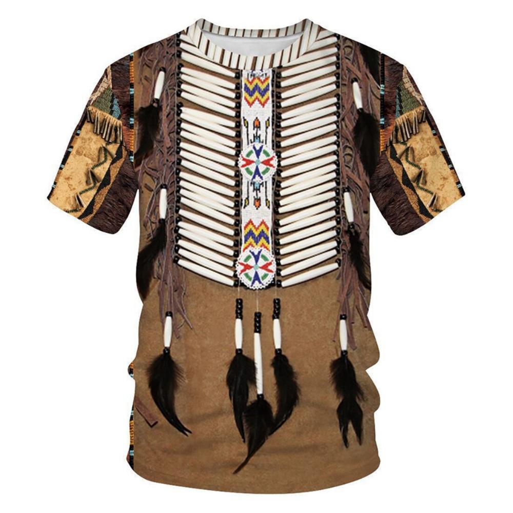 T-shirt Estive Indiane Etniche Stampa 3D Streetwear Moda Uomo Harajuku Casual Oversize Girocollo Magliette Top