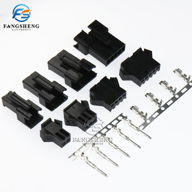10/ 50 Sets JST SM2.54 2/3/4/5/6/7/8/9/10/11/12 Pin Pitch 2.54mm SM Female and Male Wire Connector Housing SM-2P SM-2R SM2.54MM