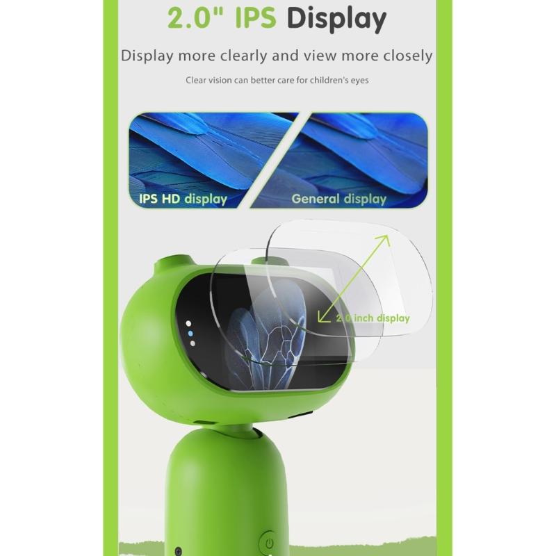 Children Handheld Microscope 1000X Zoom 2MP Sensors Camera Ergonomic Design Lightweight Microscope for Easy Carrying