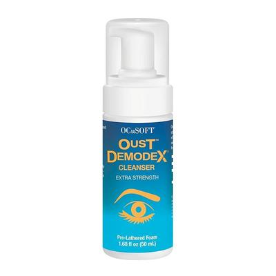 OCuSOFT Oust Demodex Schaumreiniger - Schäumendes Öl für Augenlider und Wimpern mit extra starkem Teebaumöl 49,7 ml zur Entfernung von Ablagerungen und Pollen
