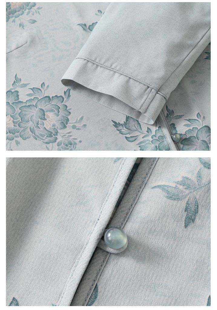 Chiffon Summer Shirt for Elderly Women: Chinese Style Round Neck Fashion.