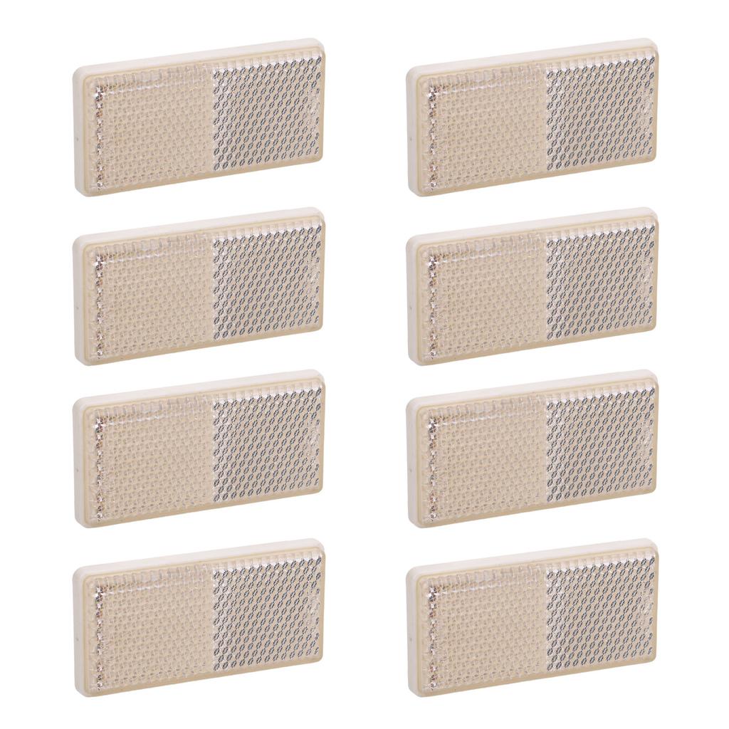 8Pcs Rectangular Reflectors Water Proof Self Adhesive Rectangular Reflective Stickers for Trailer Truck Tractor Boat