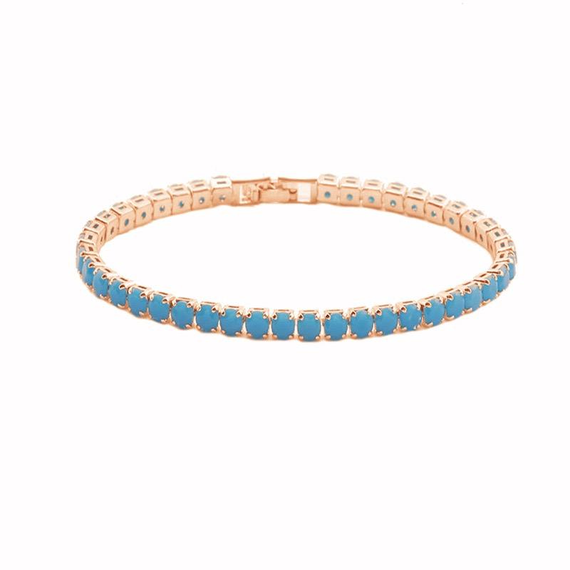 2022 New Fashion Free Shipping Copper Alloy Gold Plated 4MM Cubic Zirconia CZ Diamond Charm Tennis Bracelet for Women