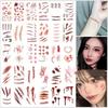 30 Pcs Halloween Face Tattoo Stickers Realistic Spider Web Bleeding Scar Design Easy Remove for Cosplay Masquerade Party