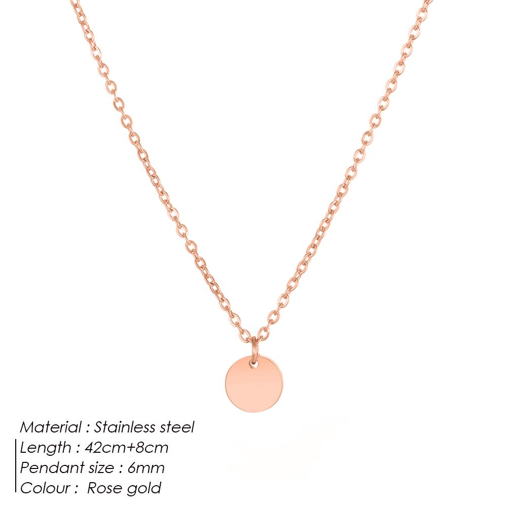 

Minimalist Round Pendant Necklace for Women Stainless Steel Clavicle Necklace Long Chain Fashion Jewelry Statement Girl Gift