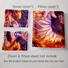 Anime-inspired Fiery Design Bedding Duvet Cover Sets Duvet Covers Pillowcases Gifts (1 * Duvet Cover 2 * Pillowcases, Without Duvet Insert)