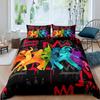 3D Printed Street Dance Bedding Set, Watercolor Soft Microfibre Duvet Cover Sets Quilt Cover And Pillow Set With Zipper 2 Pcs