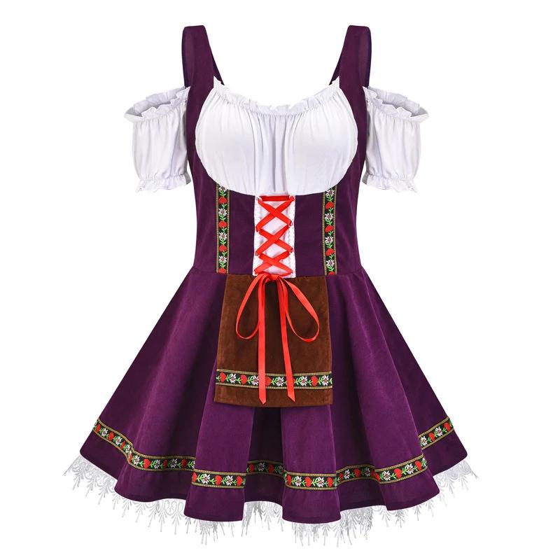 Oktoberfestový kostým pro ženy Německý Bavorský Tradiční Dirndl Šaty Říjnové Festivaly Kostým Pivní Dívky