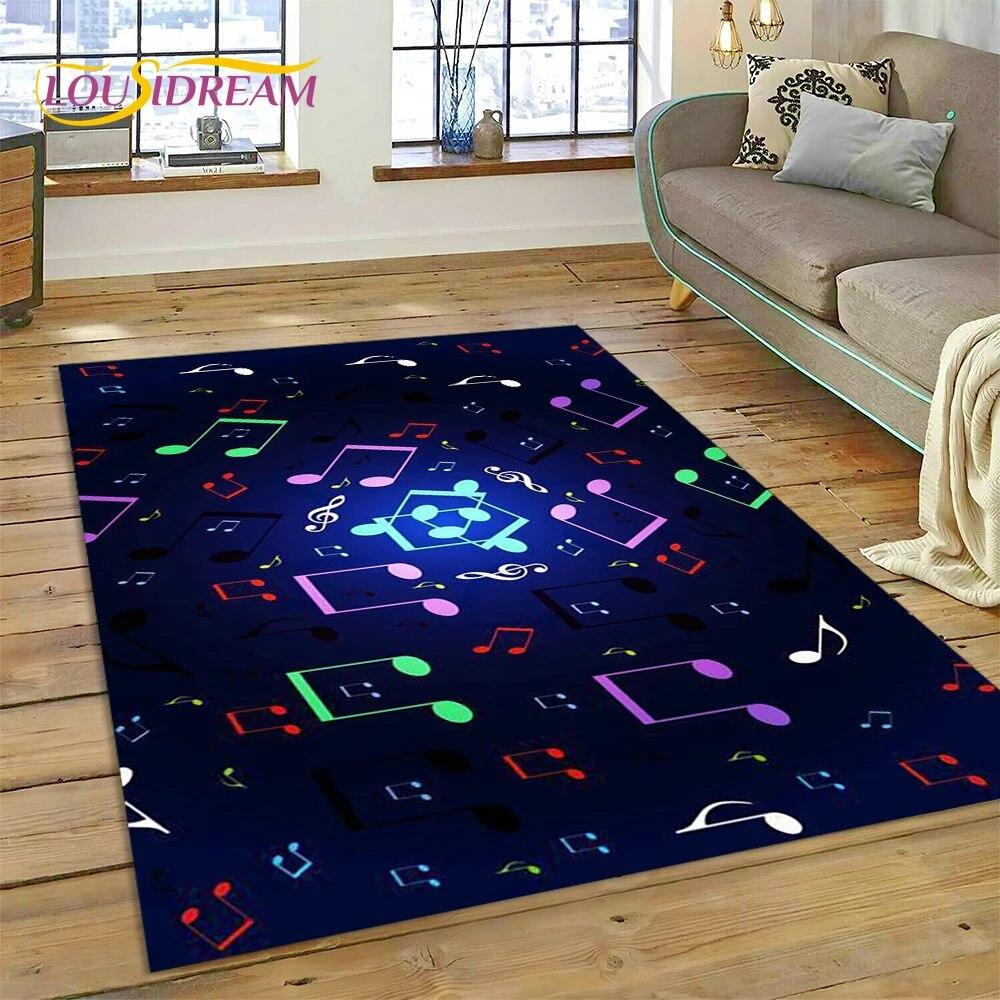 3D Piano Art Creative Musical Note Carpet Rug for Home Living Room Bedroom Sofa Doormat Decor,Child Area Rug Non-slip Floor Mat