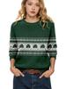 LXF-YT52 Saint Patrick's Day Fair Isle Pullover Sweater - Long Sleeve, Spring and Autumn Fashion.