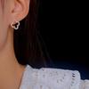 Diamond Inlaid Silver Four-Leaf Clover Hollow Stud Earrings - Elegant & Versatile Fashion Accessories for Women