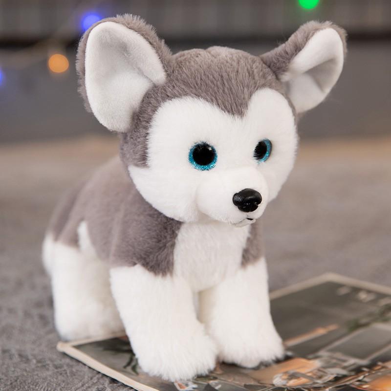 Realistic Plush Cat Dog Toys Kids Adults Soft Stuffed Animal Decorative Figurine 22cm PP Cotton Filled
