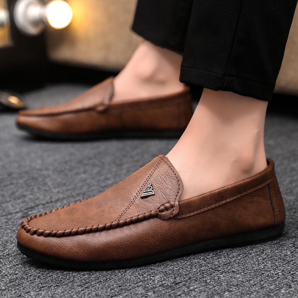 Soft Low-top Flat Male Casual Loafers Shoe Retro Luxury New in Common Elegant Classic Original High Quality Men's Leather Shoes